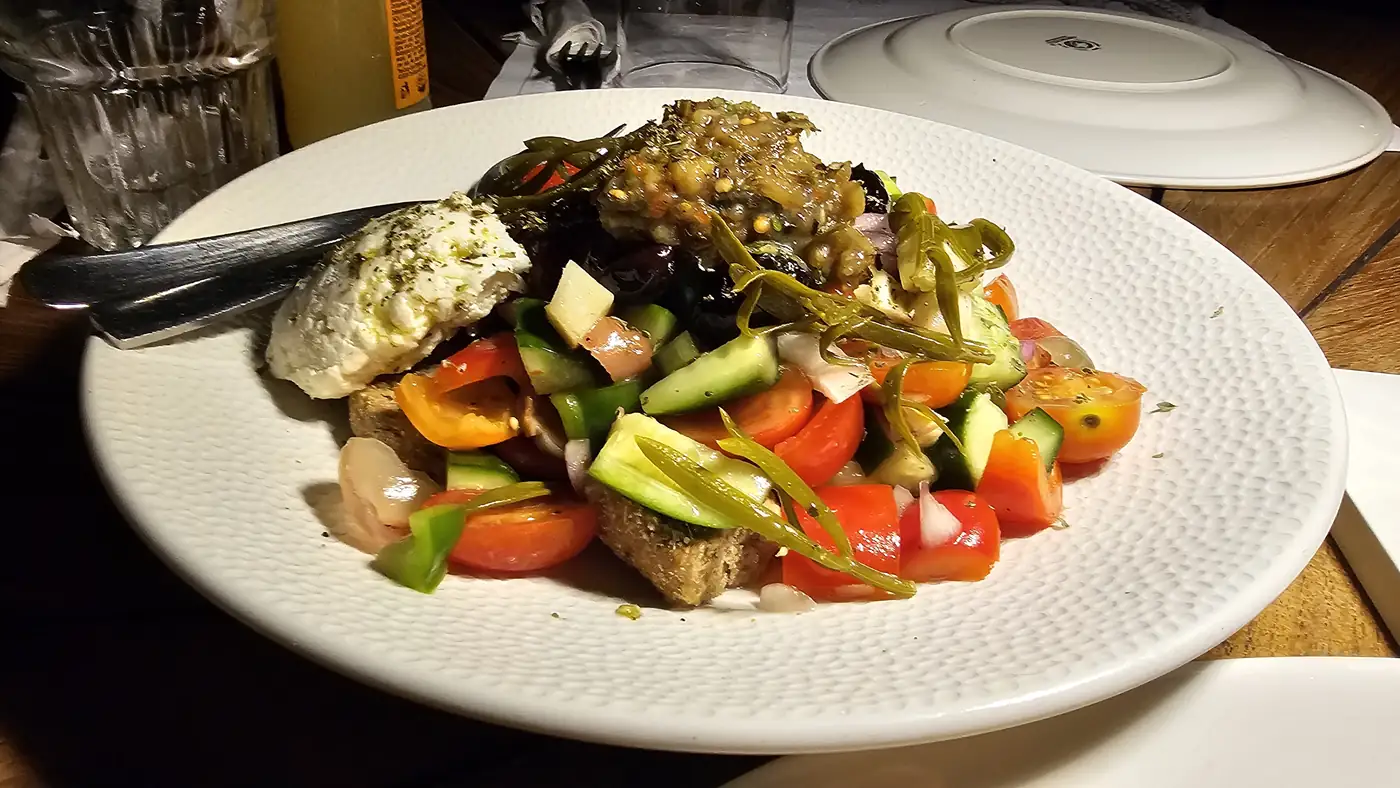 Over-designed modern salad