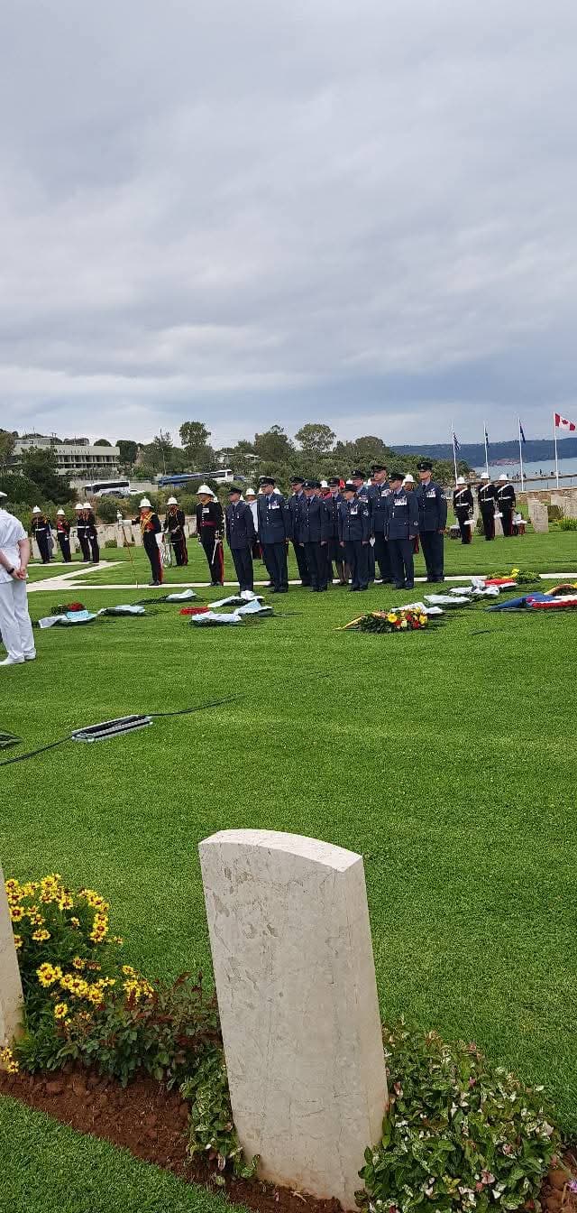 Guard of honour and wreaths laid on the lawns of Souda cemetery during the ceremony