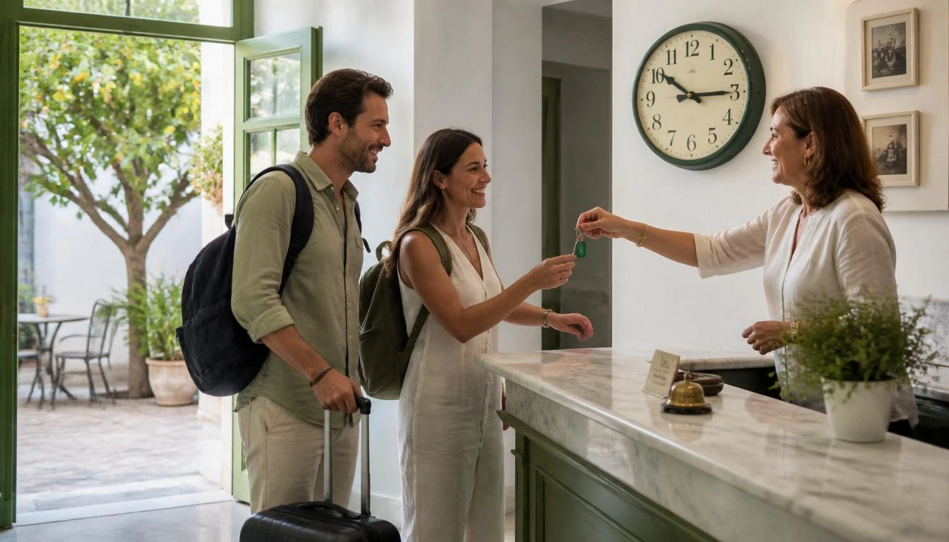 Efficient hotel check-in in Chania during a Crete split-stay itinerary