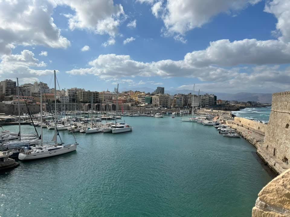 Heraklion's marina and old town seen from the ramparts of the Koules fortress